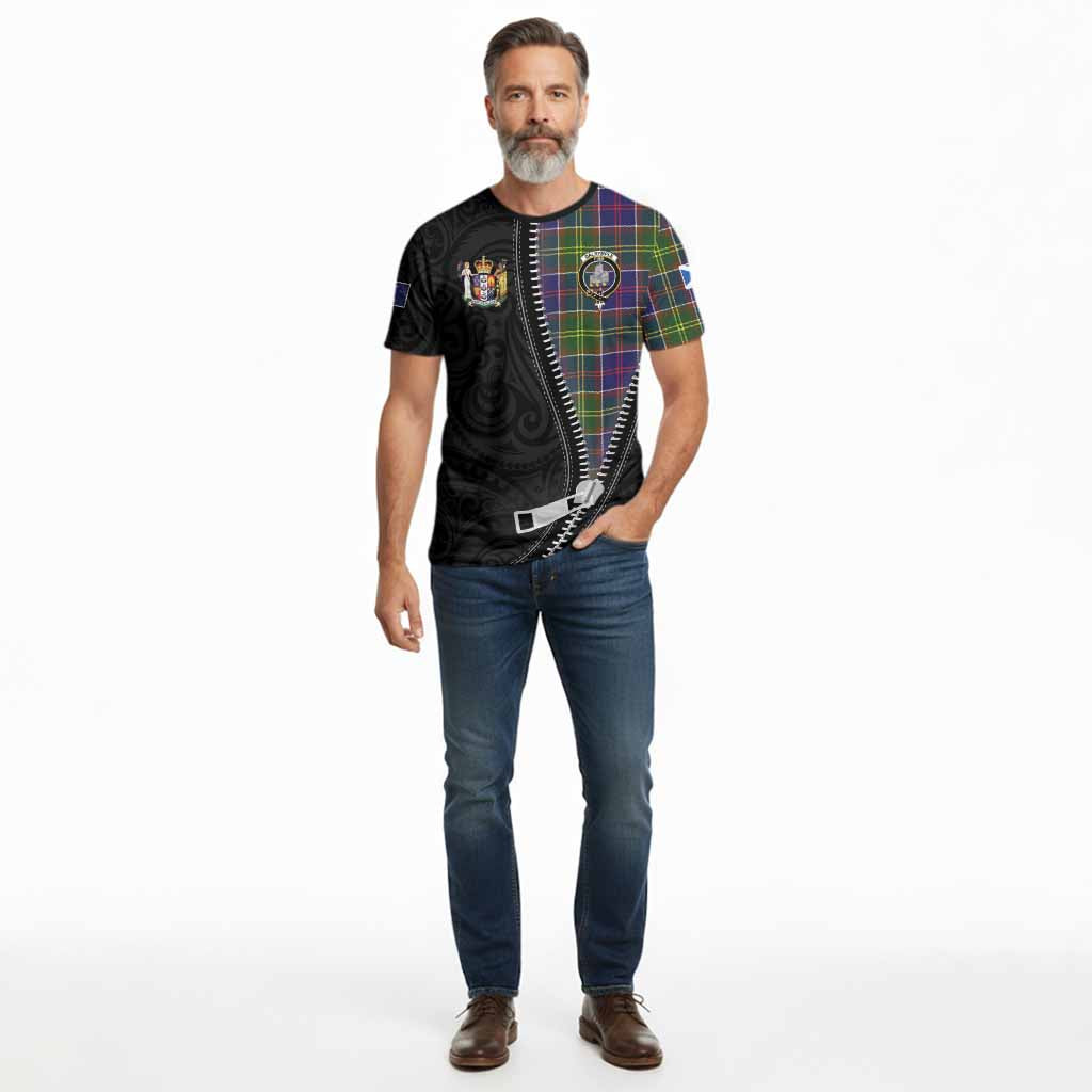 Dalrymple Tartan Cotton T-shirt New Zealand Pattern Unique Zipper Stylized