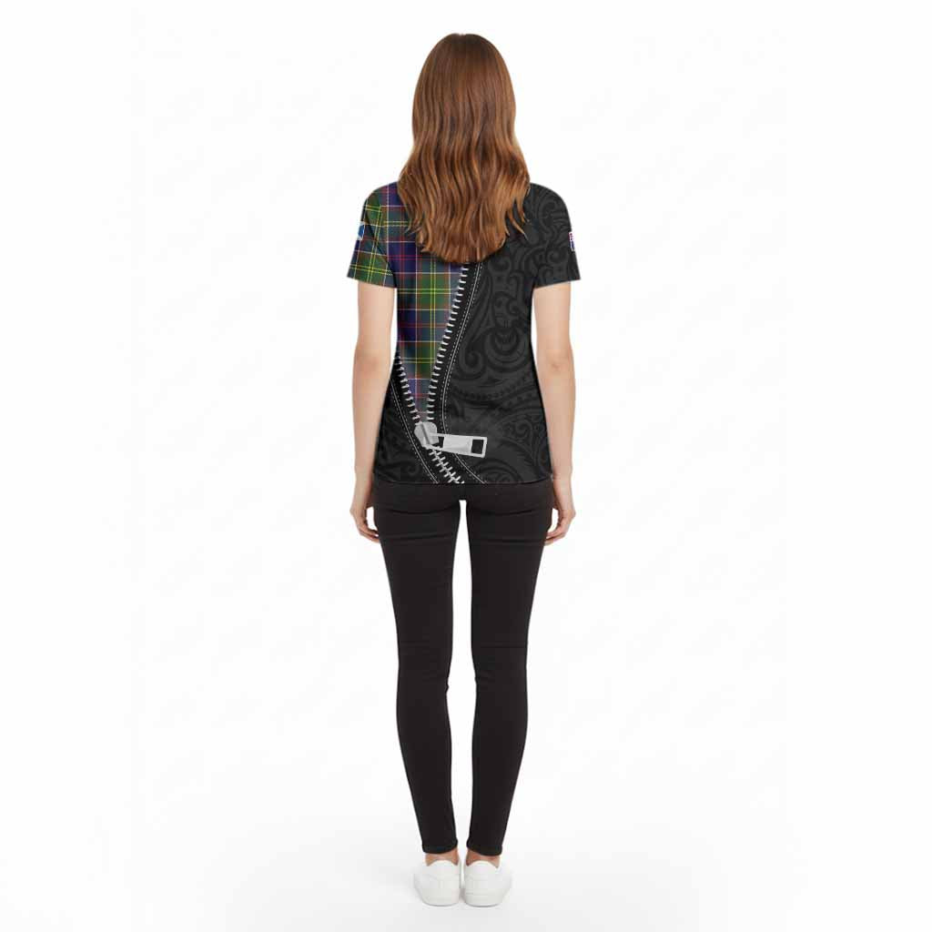 Dalrymple Tartan Cotton T-shirt New Zealand Pattern Unique Zipper Stylized