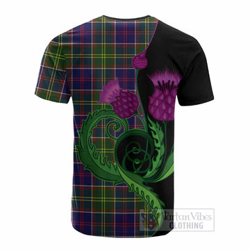 Dalrymple Tartan Cotton T-shirt Traditional Scottish Thistle