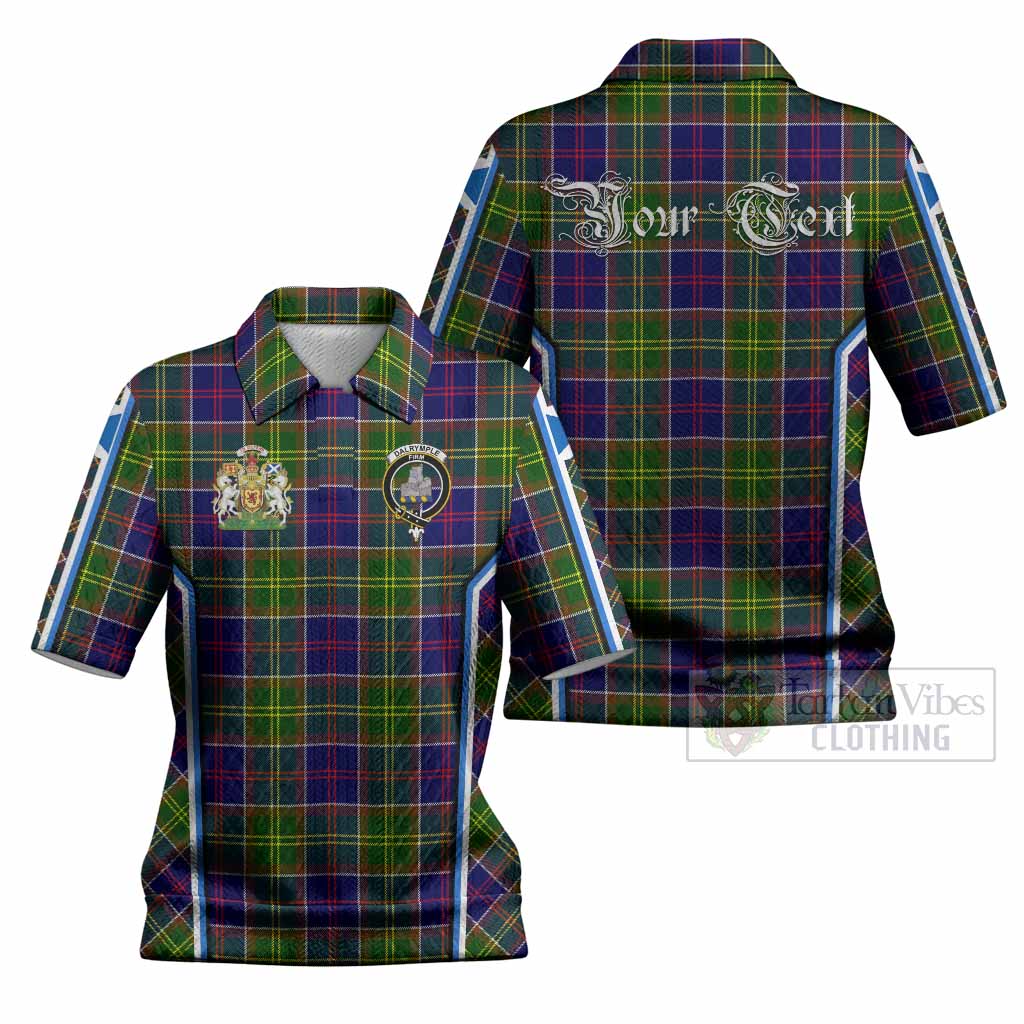 Dalrymple Tartan Crest Women’s Polo Sweater Top Scotland Coat of Arm Flag Style