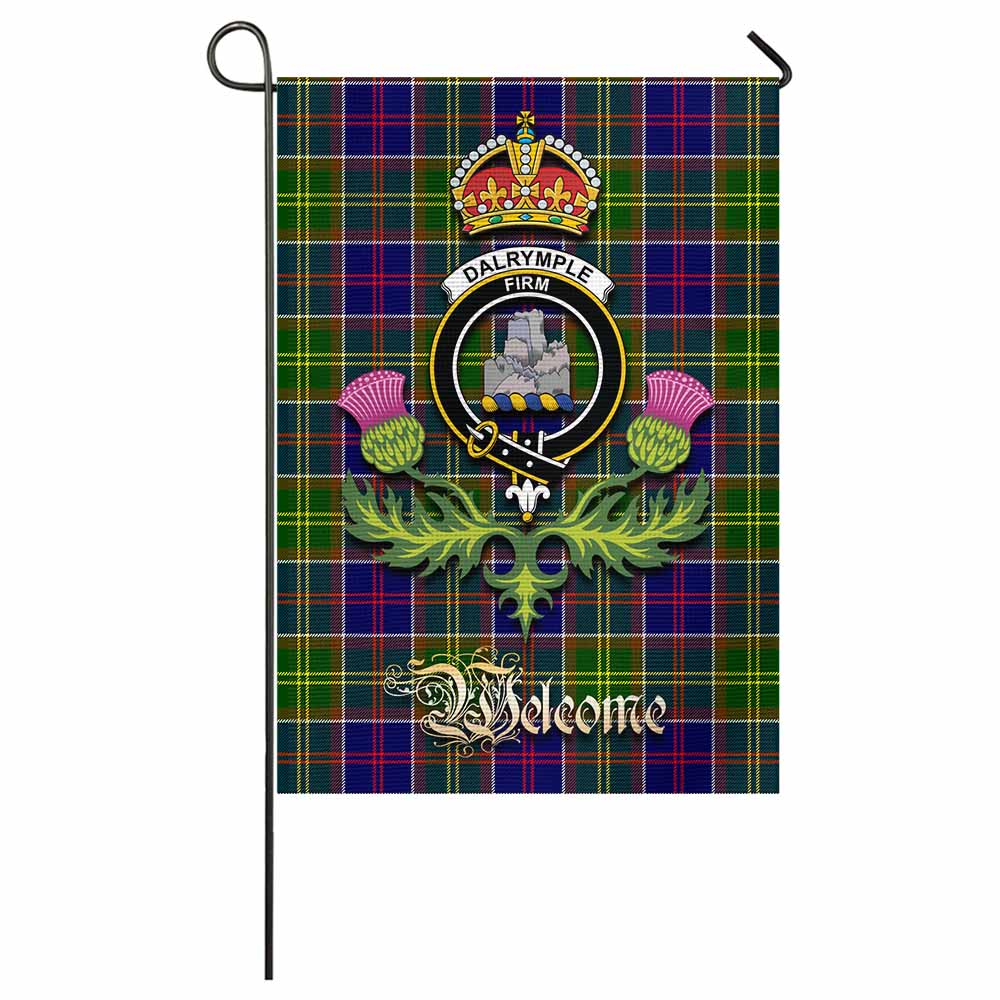 Dalrymple Tartan Family Crest Garden Flag Royal Thistle Welcome Style - Tartan Vibes Clothing