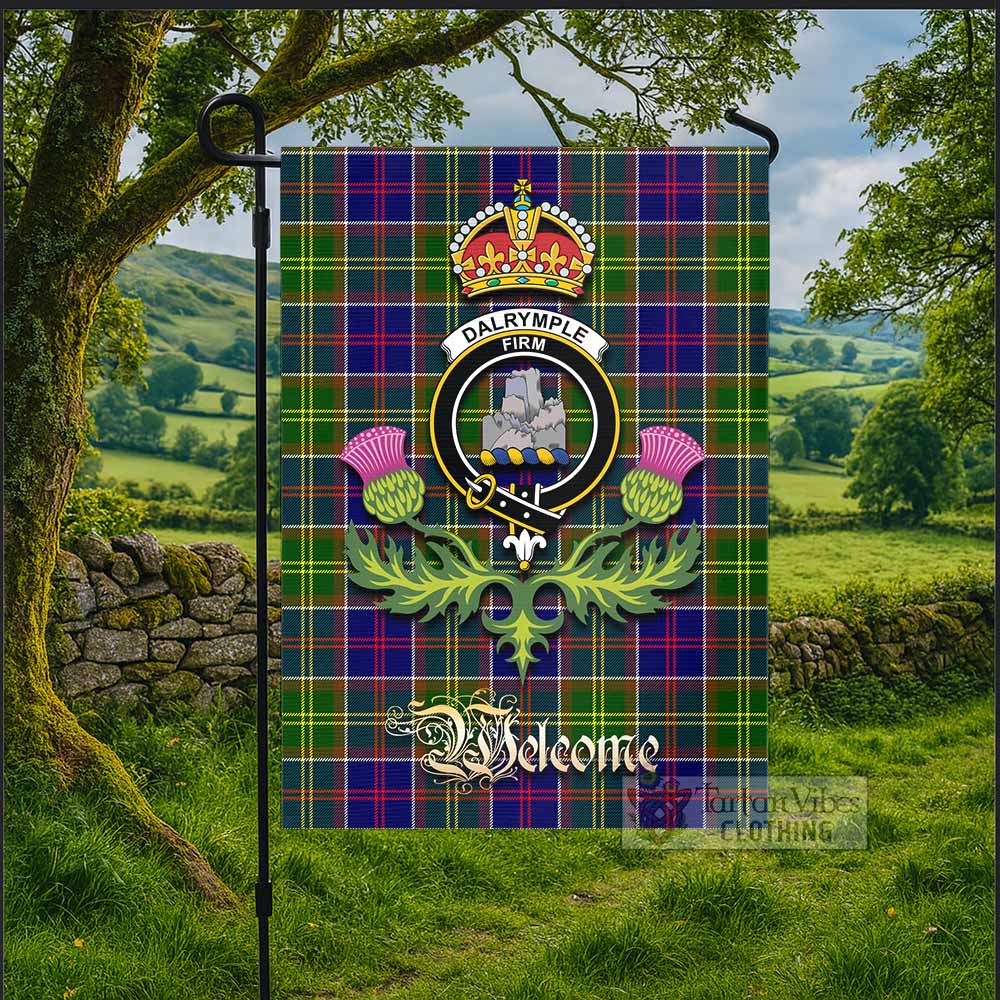 Dalrymple Tartan Family Crest Garden Flag Royal Thistle Welcome Style - Tartan Vibes Clothing