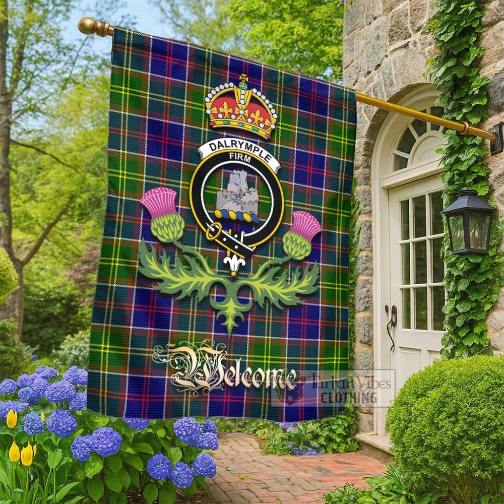 Dalrymple Tartan Family Crest Garden Flag Royal Thistle Welcome Style - Tartan Vibes Clothing