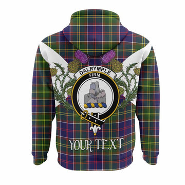Dalrymple Tartan Family Crest Hoodie Scottish Burns Night Thistle Floral
