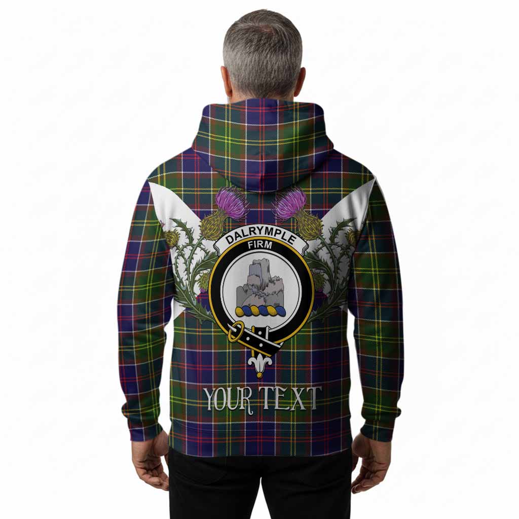 Dalrymple Tartan Family Crest Hoodie Scottish Burns Night Thistle Floral