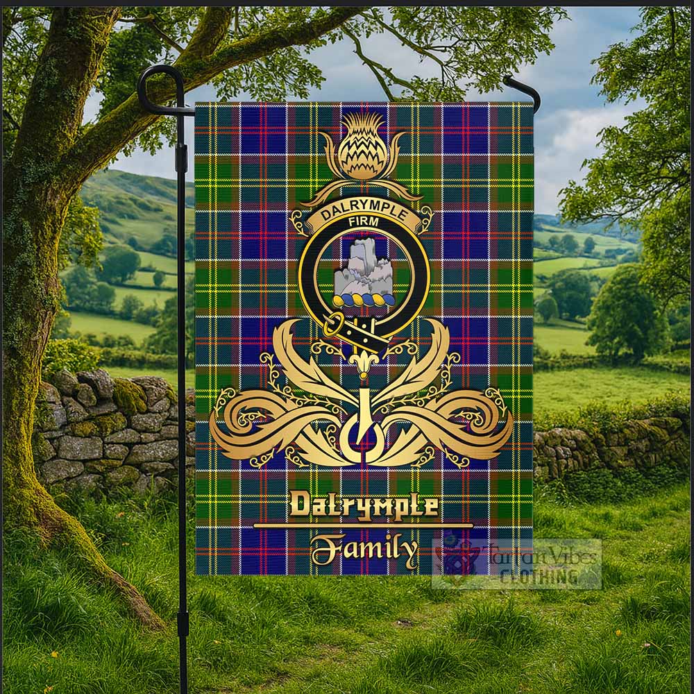 Dalrymple Tartan Garden Flag with Highland Thistle Cherish Family Crest Style - Tartan Vibes Clothing