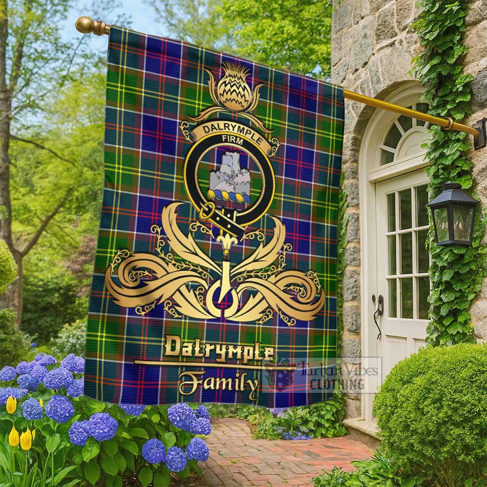 Dalrymple Tartan Garden Flag with Highland Thistle Cherish Family Crest Style - Tartan Vibes Clothing