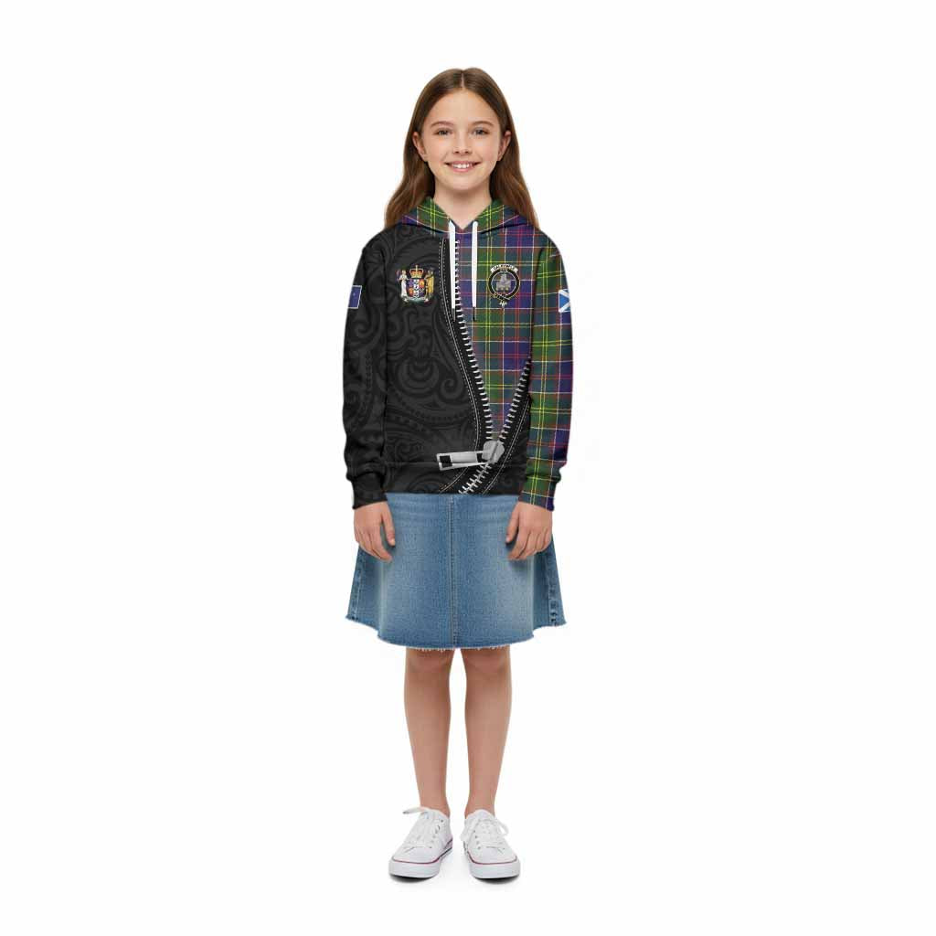 Dalrymple Tartan Kid Hoodie New Zealand Pattern Unique Zipper Stylized