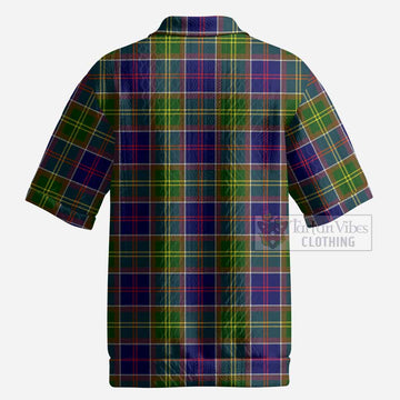 Dalrymple Tartan Men’s Polo Sweater Top with Family Crest
