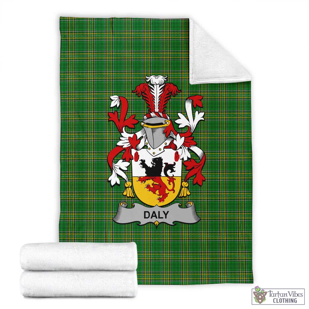 Daly Irish Clan Tartan Blanket with Coat of Arms X-Large 59 x 79 inches 150 x 200 cm - Tartan Vibes Clothing