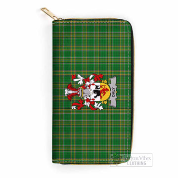 Daly Irish Clan Tartan Women's Leather Wallet with Coat of Arms