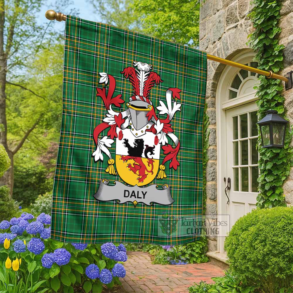 Daly Irish Clan Tartan Flag with Coat of Arms