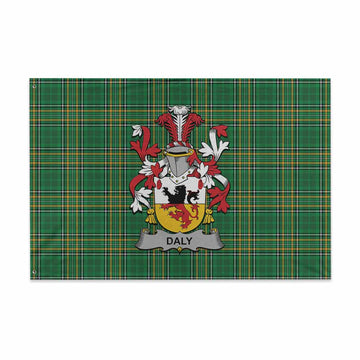 Daly Irish Clan Tartan House Flag with Coat of Arms