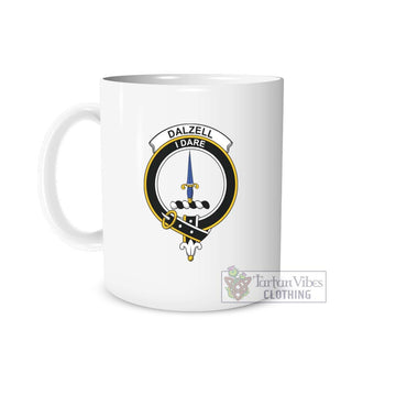 Dalzell (Dalziel) Family Crest Ceramic Mug White - 2D-tartanvibesclothing