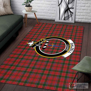 Dalzell (Dalziel) Tartan Area Rug with Family Crest L 59*86 inch (150x220 cm) - Tartan Vibes Clothing