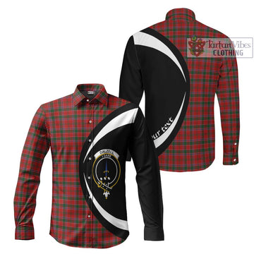 Dalzell (Dalziel) Tartan Long Sleeve Button Up with Family Crest Circle Style Men's Shirt S - Tartan Vibes Clothing