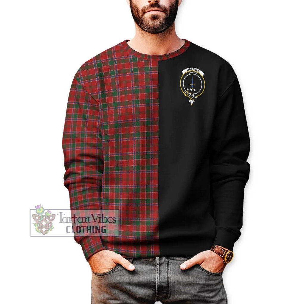 Dalzell (Dalziel) Tartan Sweatshirt with Family Crest and Half Of Me Style Unisex - Tartan Vibes Clothing