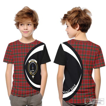 Dalzell (Dalziel) Tartan Kid T-Shirt with Family Crest Circle Style Youth XL Size14 - Tartan Vibes Clothing