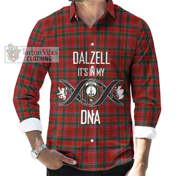 Dalzell (Dalziel) Tartan Long Sleeve Button Shirt with Family Crest DNA In Me Style Men's Shirt S - Tartanvibesclothing Shop