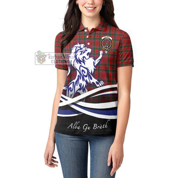 Dalzell (Dalziel) Tartan Women's Polo Shirt with Alba Gu Brath Regal Lion Emblem - Tartan Vibes Clothing