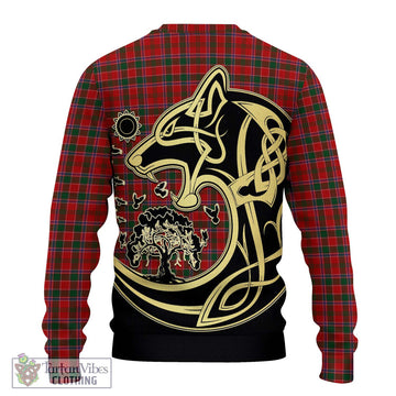 Dalzell (Dalziel) Tartan Ugly Sweater with Family Crest Celtic Wolf Style - Tartan Vibes Clothing