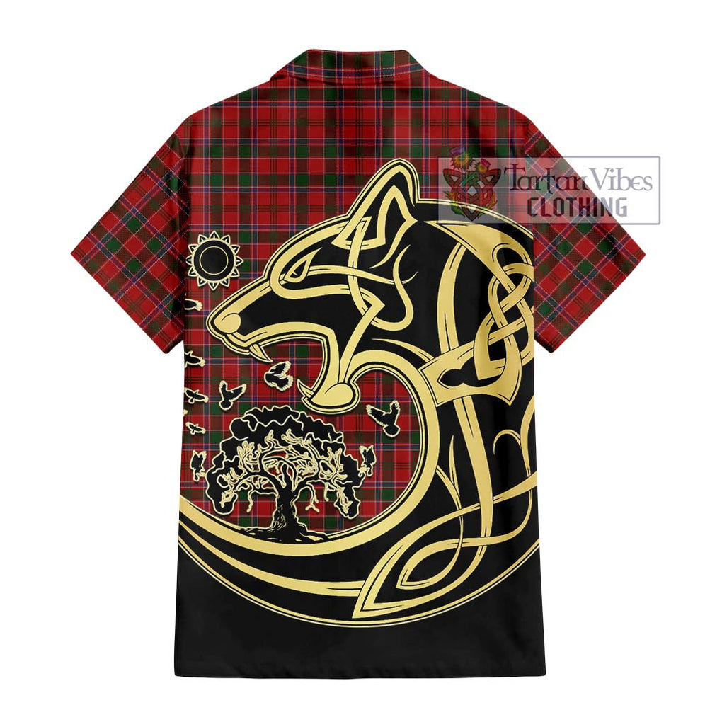 Dalzell (Dalziel) Tartan Hawaiian Shirt with Family Crest Celtic Wolf Style - Tartan Vibes Clothing