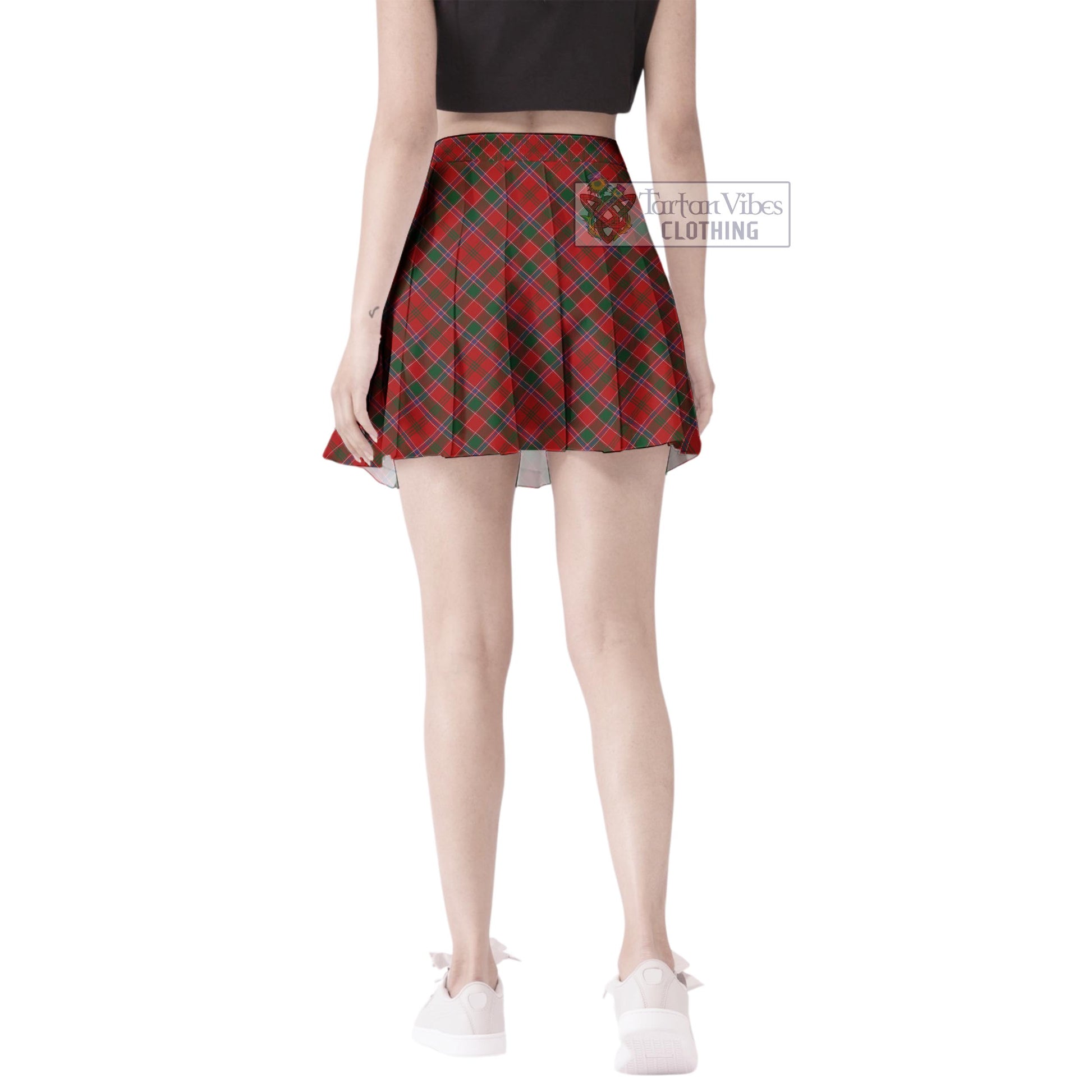 Dalzell (Dalziel) Tartan Women's Plated Mini Skirt Cross Style - Tartan Vibes Clothing