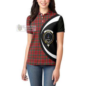 Dalzell (Dalziel) Tartan Women's Polo Shirt with Family Crest Circle Style - Tartan Vibes Clothing