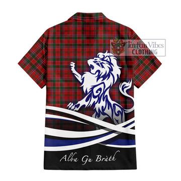 Dalzell (Dalziel) Tartan Hawaiian Shirt with Alba Gu Brath Regal Lion Emblem - Tartan Vibes Clothing