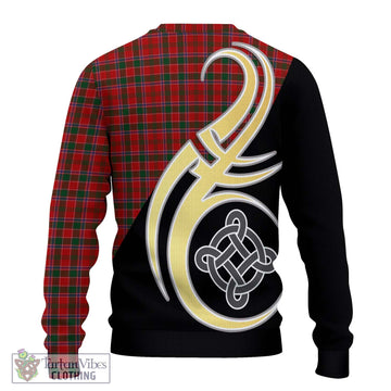 Dalzell (Dalziel) Tartan Ugly Sweater with Family Crest and Celtic Symbol Style - Tartan Vibes Clothing
