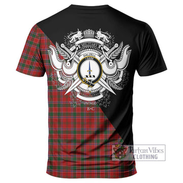 Dalzell (Dalziel) Tartan T-Shirt with Family Crest and Military Logo Style - Tartan Vibes Clothing