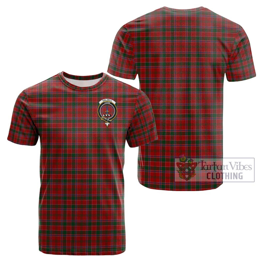 Dalzell (Dalziel) Tartan Cotton T-Shirt with Family Crest - Tartan Vibes Clothing