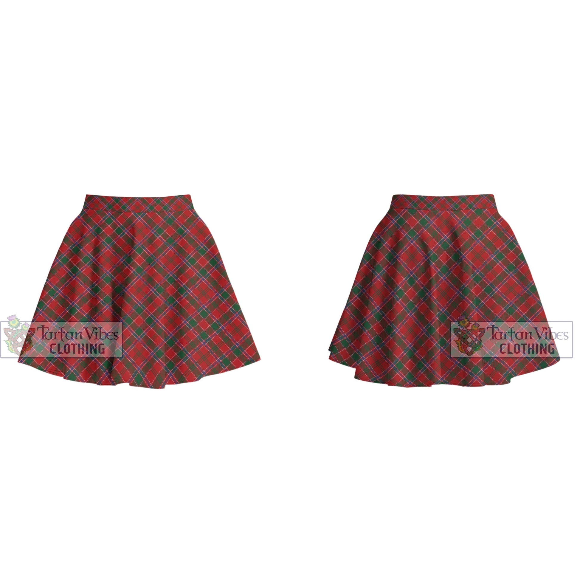 Dalzell (Dalziel) Tartan Women's Plated Mini Skirt Cross Style - Tartan Vibes Clothing