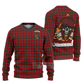 Dalzell (Dalziel) Tartan Ugly Sweater with Family Crest and Bearded Skull Holding Bottles of Whiskey Unisex - Tartan Vibes Clothing