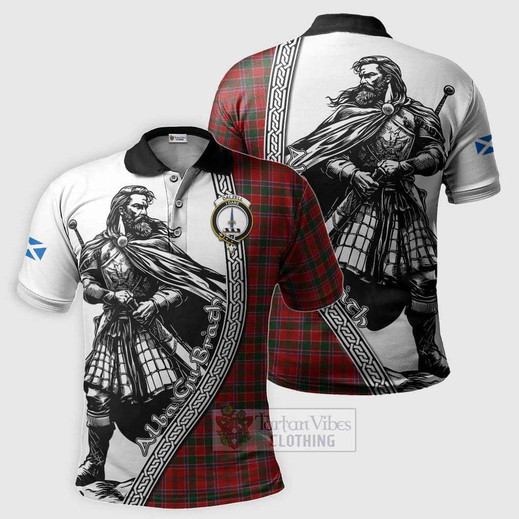 Dalzell (Dalziel) Tartan Clan Crest Polo Shirt with Highlander Warrior Celtic Style Kid - Tartan Vibes Clothing