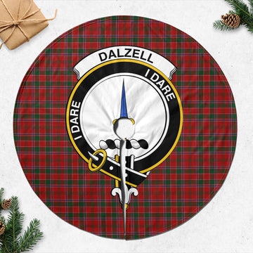 Dalzell (Dalziel) Tartan Christmas Tree Skirt with Family Crest