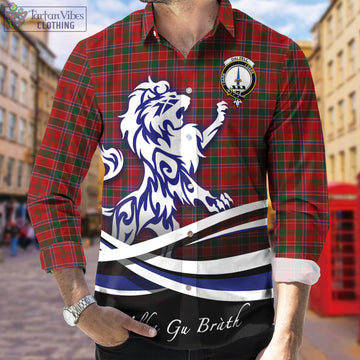Dalzell Tartan Long Sleeve Button Up Shirt with Alba Gu Brath Regal Lion Emblem
