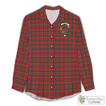 Dalzell (Dalziel) Tartan Women's Casual Shirt with Family Crest Female - Tartan Vibes Clothing