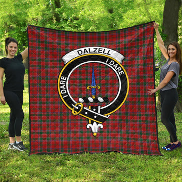 Dalzell (Dalziel) Tartan Quilt with Family Crest