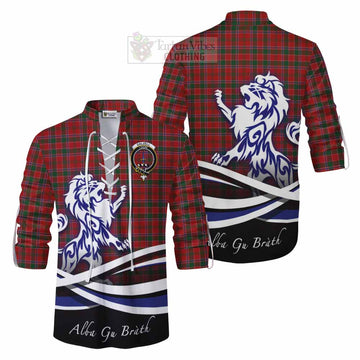 Dalzell (Dalziel) Tartan Ghillie Kilt Shirt with Alba Gu Brath Regal Lion Emblem Men - Tartan Vibes Clothing