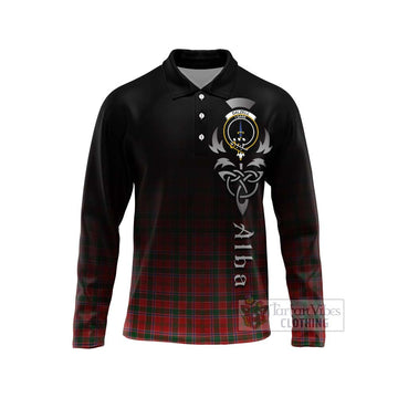 Dalzell (Dalziel) Tartan Long Sleeve Polo Shirt Featuring Alba Gu Brath Family Crest Celtic Inspired Unisex - Tartan Vibes Clothing