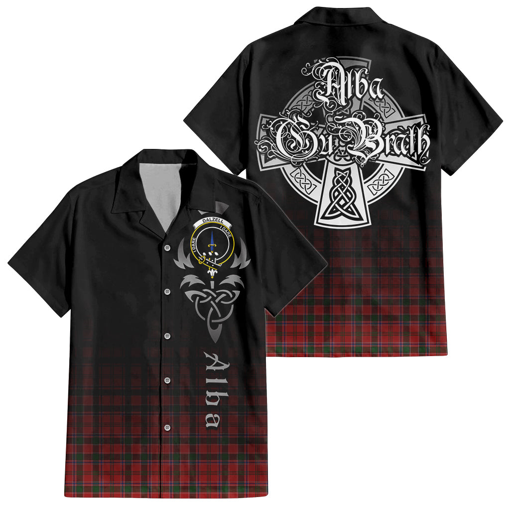 Dalzell (Dalziel) Tartan Hawaiian Shirt Shirt Featuring Alba Gu Brath Family Crest Celtic Inspired Kid - Tartan Vibes Clothing