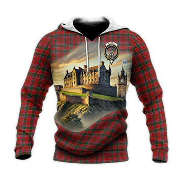 Dalzell (Dalziel) Tartan Family Crest Knitted Hoodie with Scottish Ancient Castle Style Unisex Knitted Pullover Hoodie - Tartan Vibes Clothing