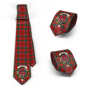 Dalzell (Dalziel) Tartan Classic Necktie with Family Crest