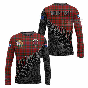 Dalzell (Dalziel) Crest Tartan Long Sleeve T-Shirt with New Zealand Silver Fern Half Style Unisex - Tartan Vibes Clothing