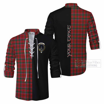 Dalzell (Dalziel) Tartan Ghillie Kilt Shirt with Family Crest and Half Of Me Style Men - Tartan Vibes Clothing