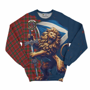 Dalzell (Dalziel) Tartan Family Crest Sweatshirt with Scottish Majestic Lion Unisex - Tartan Vibes Clothing