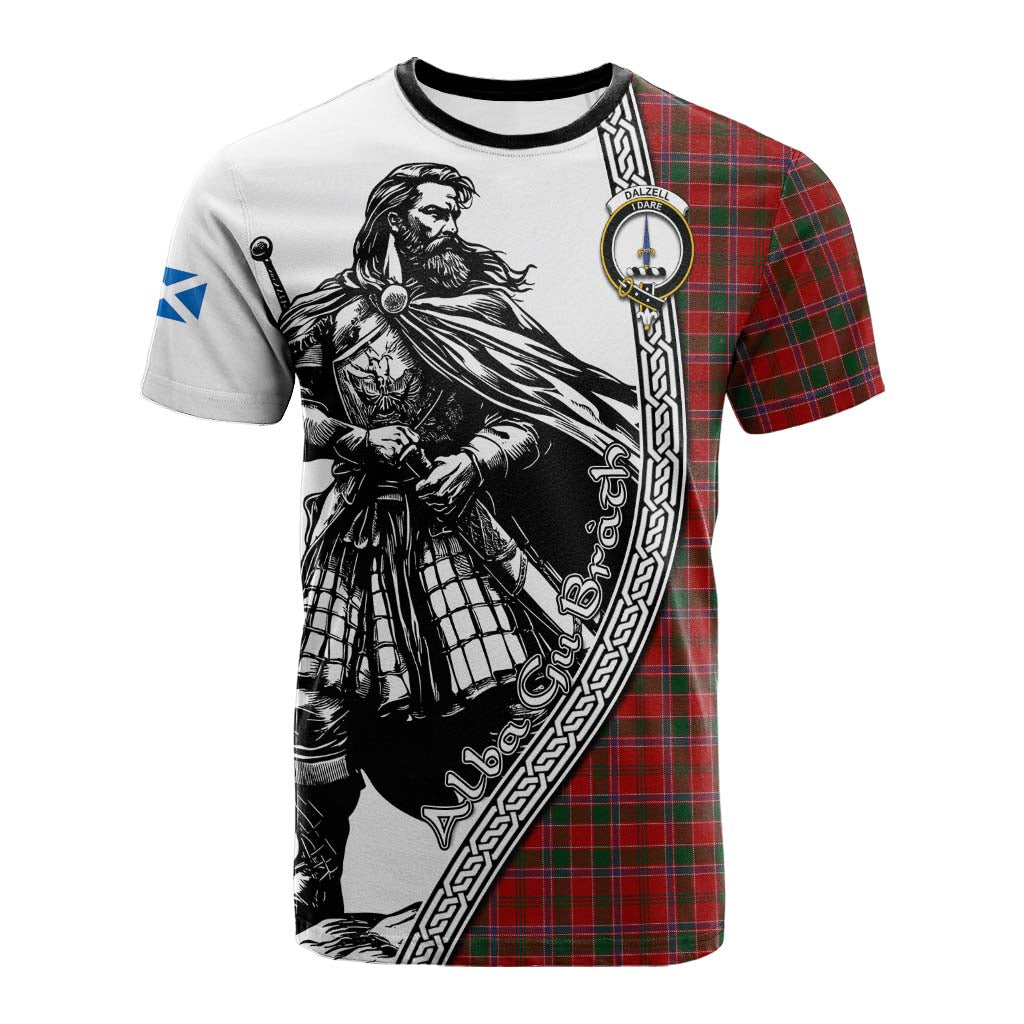 Dalzell (Dalziel) Tartan Clan Crest Cotton T-shirt with Highlander Warrior Celtic Style Kid's Shirt - Tartan Vibes Clothing