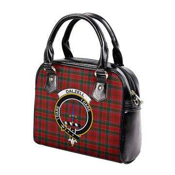 Dalzell Tartan Shoulder Handbags with Family Crest