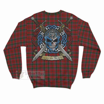 Dalzell (Dalziel) Tartan Sweatshirt with Family Crest Celtic Skull Style - Tartan Vibes Clothing
